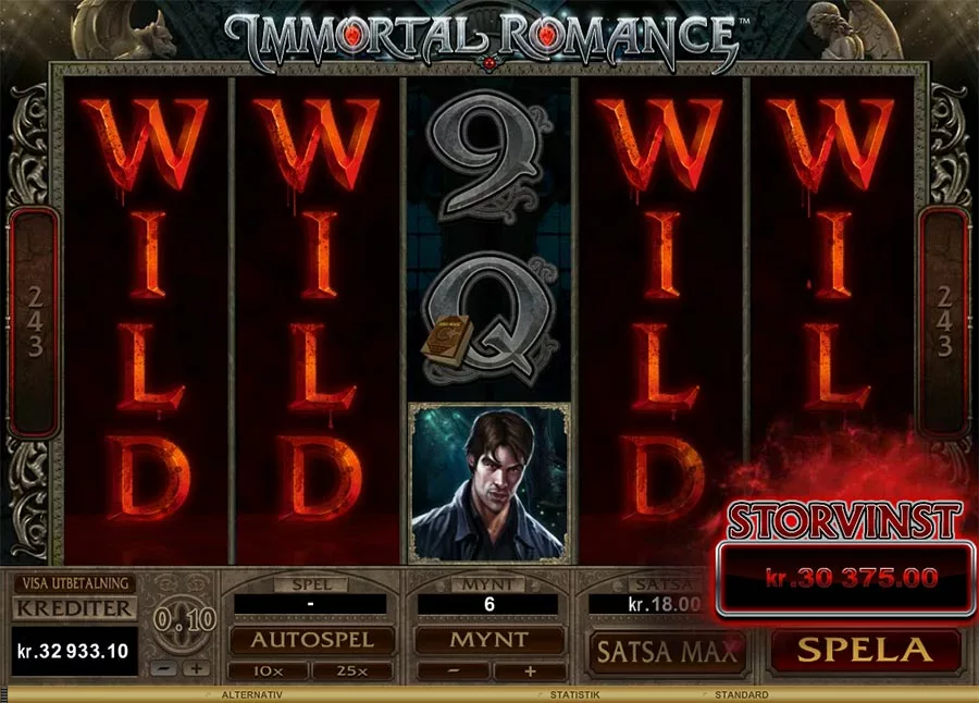 Большой выигрыш в Immortal Romance