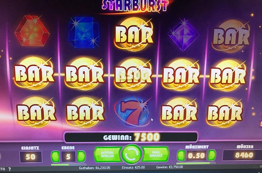 Starburst большой выигрыш